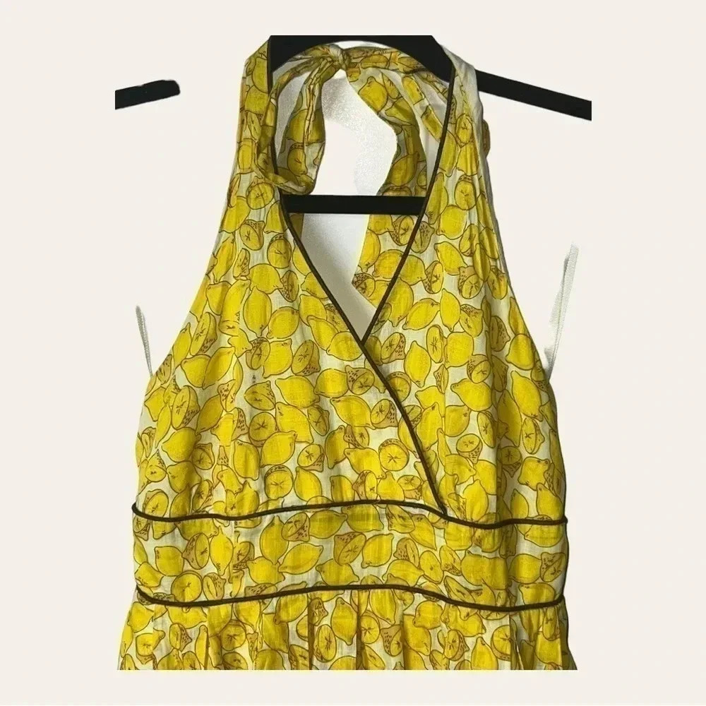 1016. ANTHROPOLOGIE MOULINEETE SOURES HALTER‎ DRESS SIZE 2 - Picture 5 of 13